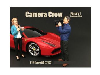 Camera Man Figurine I \Camera Crew\" for 1/18 Scale Models by American Diorama"""