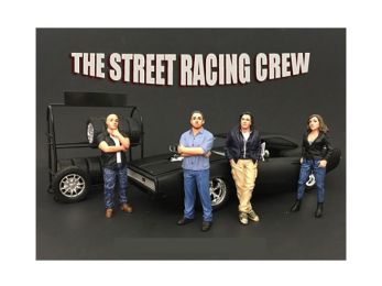 The Street Racing Crew 4 piece Figurine Set for 1/24 Scale Models by American Diorama