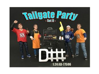 \Tailgate Party\" Set II 4 piece Figurine Set for 1/24 Scale Models by American Diorama"""