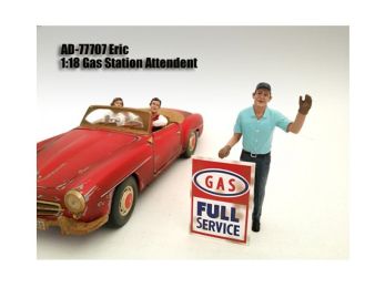 Gas Station Attendant Eric Figurine for 1/18 Scale Models by American Diorama