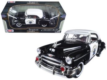 1950 Chevrolet Bel Air \California Highway Patrol\" (CHP) Black and White 1/18 Diecast Model Car  by Motormax"""