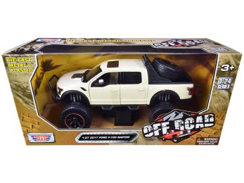 2017 Ford F-150 Raptor Pickup Truck Off Road Cream 1/27 Diecast Model Car by Motormax