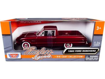 1960 Ford Ranchero Pickup Burgundy Metallic 1/24 Diecast Model Car by Motormax