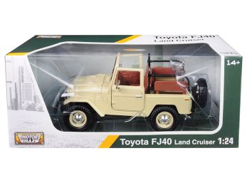 Toyota Land Cruiser FJ40 Convertible Beige 1/24 Diecast Model Car by Motormax
