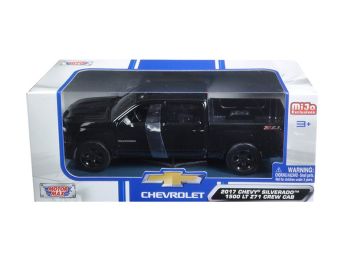 2017 Chevrolet Silverado 1500 LT Z71 Crew Cab Pickup Truck Black 1/27 Diecast Model Car by Motormax