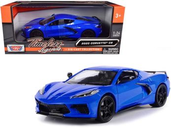 2020 Chevrolet Corvette C8 Stingray Blue Metallic \Timeless Legends\" 1/24 Diecast Model Car by Motormax"""