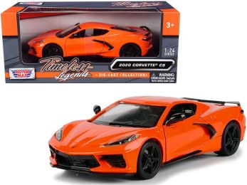 2020 Chevrolet Corvette C8 Stingray Orange \Timeless Legends\" 1/24 Diecast Model Car by Motormax"""