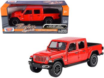 2021 Jeep Gladiator Overland (Closed Top) Pickup Truck Red 1/24-1/27 Diecast Model Car by Motormax