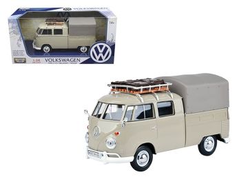 Volkswagen Type 2 (T1) Delivery Pickup Truck Beige 1/24 Diecast Model Car by Motormax