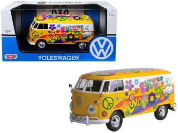 Volkswagen Type 2 (T1) Delivery Van \Flower Power\ 1/24 Diecast Model Car by Motormax