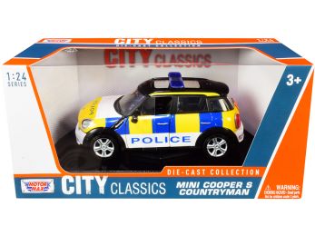 Mini Cooper S Countryman Police Car City Classics Series 1/24 Diecast Model Car by Motormax
