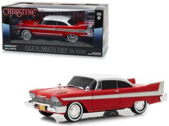 1958 Plymouth Fury Red \Evil Version\" (with Blacked Out Windows) \""Christine\"" (1983) Movie 1/24 Diecast Model Car by Greenlight"""