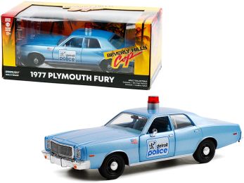 1977 Plymouth Fury \Detroit Police\" Light Blue \""Beverly Hills Cop\"" (1984) Movie 1/24 Diecast Model Car by Greenlight"""