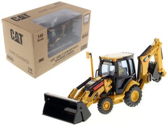 CAT Caterpillar 420E Center Pivot Backhoe Loader with Working Tools with Operator \Core Classics Series\" 1/50 Diecast Model by Diecast Masters"""
