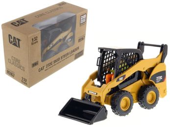 CAT Caterpillar 272C Skid Steer Loader with Working Tools and Operator \Core Classic Series\" 1/32 Diecast Model by Diecast Masters"""