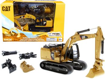 CAT Caterpillar 320F L Hydraulic Tracked Excavator with 5 Work Tools Play & Collect! 1/64 Diecast Model by Diecast Masters