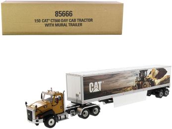 CAT Caterpillar CT660 Day Cab with Caterpillar Mural Dry Van Trailer \Transport Series\" 1/50 Diecast Model by Diecast Masters"""