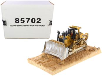 CAT Caterpillar D9T Weathered Track-Type Tractor with Operator \Weathered Series\" 1/50 Diecast Model by Diecast Masters"""