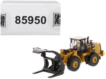CAT Caterpillar 972M Wheel Loader with Log Fork and Operator \High Line\" Series 1/87 (HO) Scale Diecast Model by Diecast Masters"""