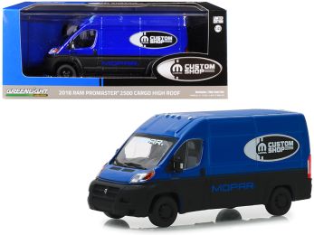 2018 RAM ProMaster 2500 Cargo Van High Roof Blue and Black \MOPAR Custom Shop\" 1/43 Diecast Model Car by Greenlight"""