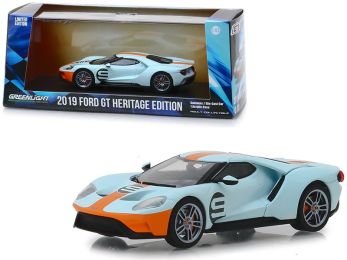 2019 Ford GT #9 Heritage Edition \Gulf Oil\" Color Scheme 1/43 Diecast Model Car by Greenlight"""