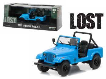1977 \Dharma\" Jeep CJ7 Blue \""Lost\"" TV Series (2004-2010) 1/43 Diecast Model Car  by Greenlight"""