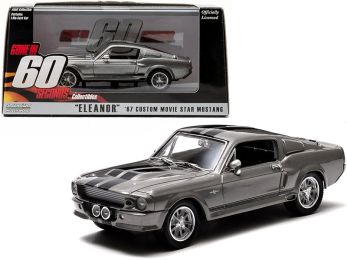 1967 Ford Mustang Custom \Eleanor\" Gray Metallic with Black Stripes \""Gone in 60 Seconds\"" (2000) Movie 1/43 Diecast Model Car by Greenlight"""