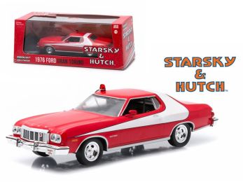 1976 Ford Gran Torino Red with White Stripe \Starsky and Hutch\" (1975-1979) TV Series 1/43 Diecast Model Car by Greenlight"""