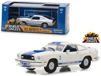 1976 Ford Mustang Cobra II White \Charlie\'s Angels\" (1976-1981) TV Series 1/43 Diecast Model Car  by Greenlight"""