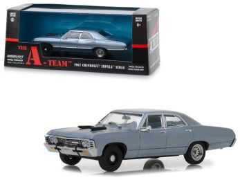 1967 Chevrolet Impala Sedan Steel Blue \The A-Team\" (1983-1987) TV Series 1/43 Diecast Model Car by Greenlight"""