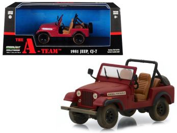 1981 Jeep CJ-7 \Animal Preserve\" Red \""The A-Team\"" (1983-1987) TV Series 1/43 Diecast Model Car  by Greenlight"""