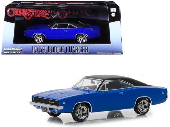 1968 Dodge Charger (Dennis Guilder\'s) Blue with Black Top \Christine\" (1983) Movie 1/43 Diecast Model Car by Greenlight"""