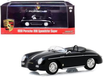 1958 Porsche 356 Speedster Super Black 1/43 Diecast Model Car by Greenlight