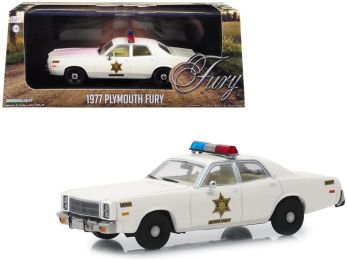 1977 Plymouth Fury Cream \Hazzard County Sheriff\" 1/43 Diecast Model Car by Greenlight"""