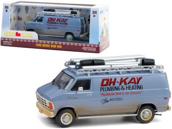 1986 Dodge Ram Van Blue (Dirty) \Oh-Kay Plumbing & Heating\" \""Home Alone\"" (1990) Movie 1/43 Diecast Model by Greenlight"""