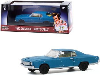 1972 Chevrolet Monte Carlo Blue (A Beat Up) \Ace Ventura: Pet Detective\" (1994) Movie 1/43 Diecast Model Car by Greenlight"""