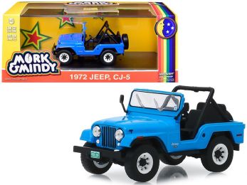 1972 Jeep CJ-5 Blue \Mork & Mindy\" (1978-1982) TV Series 1/43 Diecast Model Car  by Greenlight"""