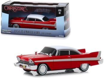 1958 Plymouth Fury Red (Evil Version with Blacked Out Windows) \Christine\" (1983) Movie 1/43 Diecast Model Car by Greenlight"""