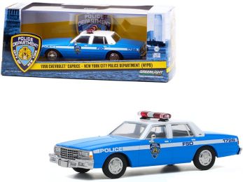 1990 Chevrolet Caprice \New York City Police Dept\" (NYPD) Light Blue with White Top 1/43 Diecast Model Car by Greenlight"""