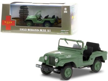 1952 Willys M38 A1 Army Green \MASH\" (1972-1983) TV Series 1/43 Diecast Model Car by Greenlight"""