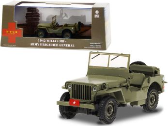 1942 Willys MB Army Green \Army Brigadier General\" \""MASH\"" (1972-1983) TV Series 1/43 Diecast Model Car by Greenlight"""