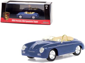 1958 Porsche 356 Speedster Super Aquamarine Blue 1/43 Diecast Model Car by Greenlight