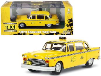 1974 Checker Taxi Cab #804 Yellow \Sunshine Cab Company\" \""Taxi\"" (1978-1983) TV Series 1/43 Diecast Model Car by Greenlight"""