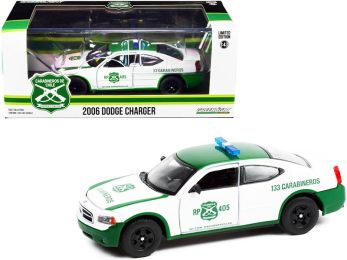 2006 Dodge Charger Police Car White and Green Carabineros de Chile 1/43 Diecast Model Car by Greenlight