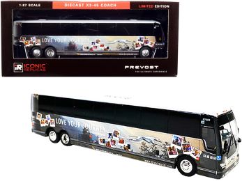 Prevost X3-45 Coach Bus New York Greyhound Go Further 1/87 (HO) Diecast Model by Iconic Replicas