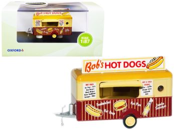 Bob's Hot Dogs Mobile Food Trailer 1/87 (HO) Scale Diecast Model by Oxford Diecast