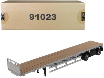 53\' Flat Bed Trailer Silver \Transport Series\" 1/50 Diecast Model by Diecast Masters"""