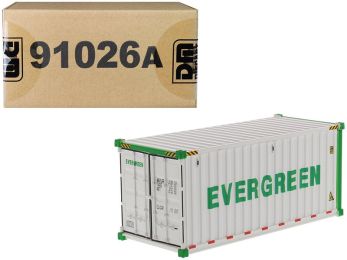 20\' Refrigerated Sea Container \EverGreen\" White \""Transport Series\"" 1/50 Model by Diecast Masters"""