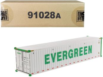 40\' Refrigerated Sea Container \EverGreen\" White \""Transport Series\"" 1/50 Model by Diecast Masters"""
