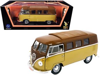 1962 Volkswagen Microbus Dark Brown and Light Brown 1/18 Diecast Model by Road Signature